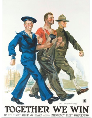 Together We Win Poster By James Montgomery Flagg