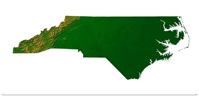 Topographic map of North Carolina