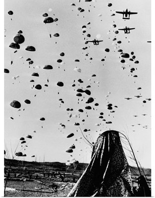 Troops Parachuting Into Korea