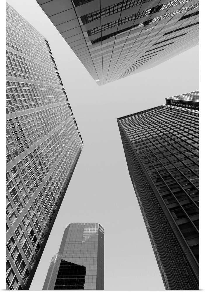 Upward View of Office Buildings in Lower Manhattan's Financial District, New York City, New York State, USA