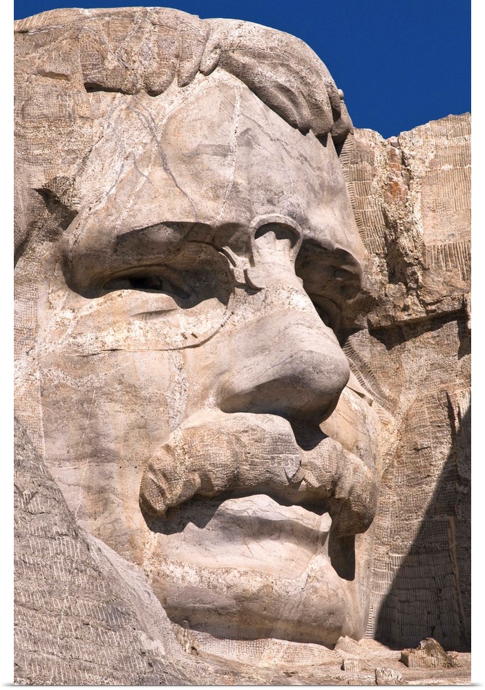 USA, South Dakota, Theodore Roosevelt on Mt Rushmore National Monument