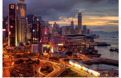 View of Hong Kong at night.