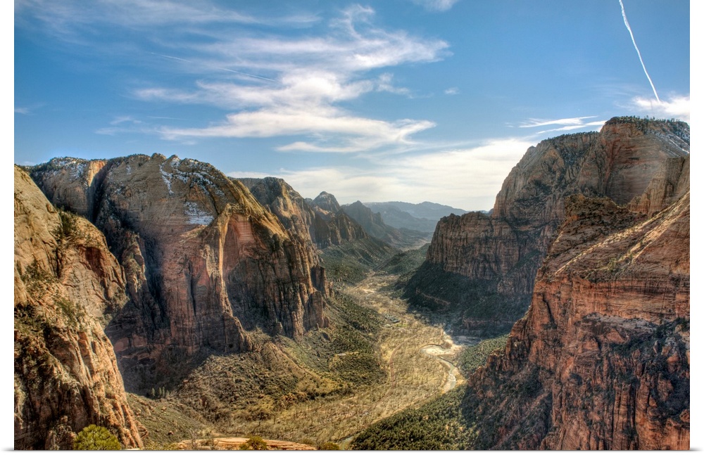 View of Zion Canyon from top of Angels Landing.