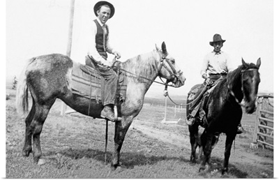 Vintage image of men on horseback