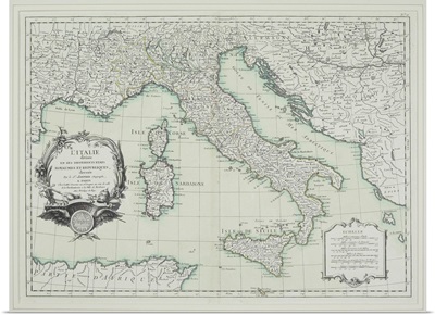 Vintage map of Italy
