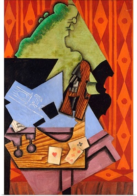 Violin And Playing Cards On A Table By Juan Gris