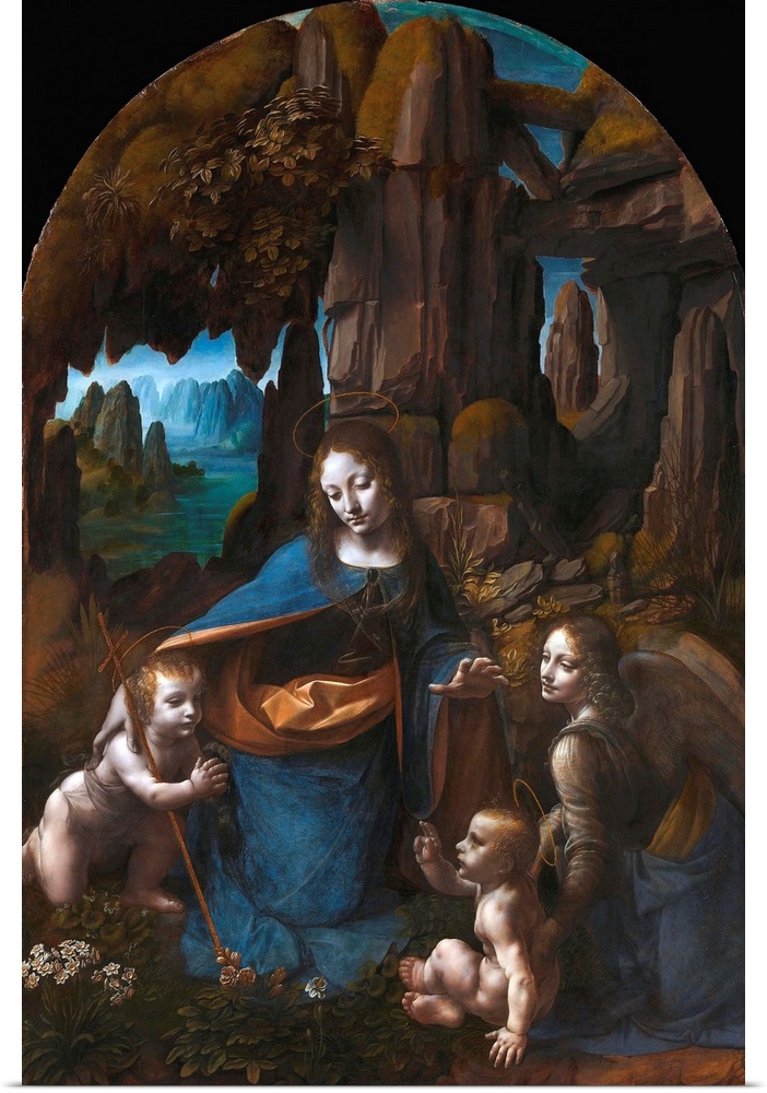 Leonardo da Vinci (Italian, 14521519), Virgin of the Rocks, 1495-1508, oil on panel, 189.5 x 120 cm (74.6 x 47.2 in), Nati...