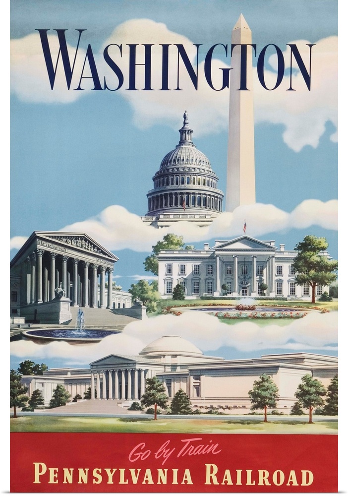 Washington, Go By Train Poster