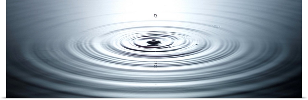 drop of water causing ripples in still pool of water