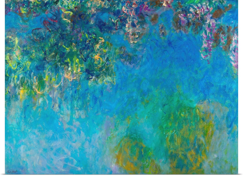 Claude Monet, Wisteria, c. 1925, oil on canvas, 153.6 x 203.5 cm (60.5 x 80.1 in), Gemeentemuseum Den Haag, The Hague, Net...