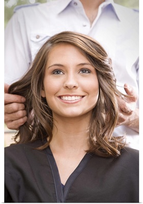 Woman at Salon Having Hair Done