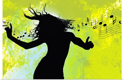 Woman dancing to music