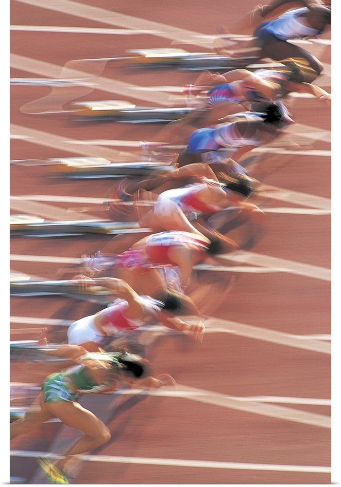 Women Athletes Starting to Run a Race