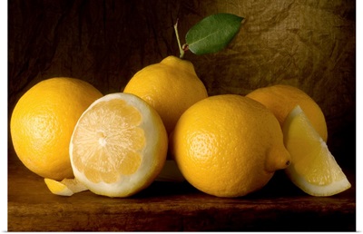 Yellow Lemons on a Board