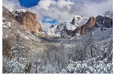 Yosemite National Park, California after snow storm