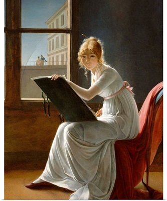 Young Woman Drawing By Marie-Denise Villers