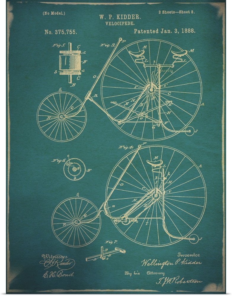 Bicycle Patent III Blue