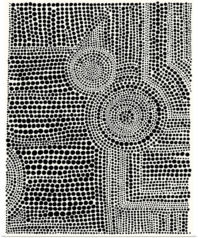 Contemporary abstract artwork of patterns created from dots.