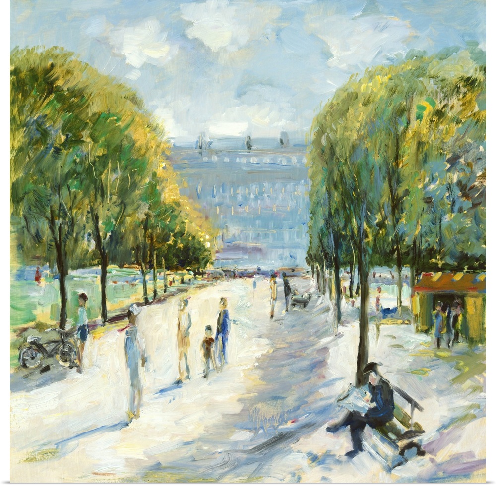 A contemporary painting of a sunny day in Paris.