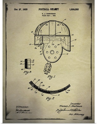 Vintage Football Helmet Patent Buff