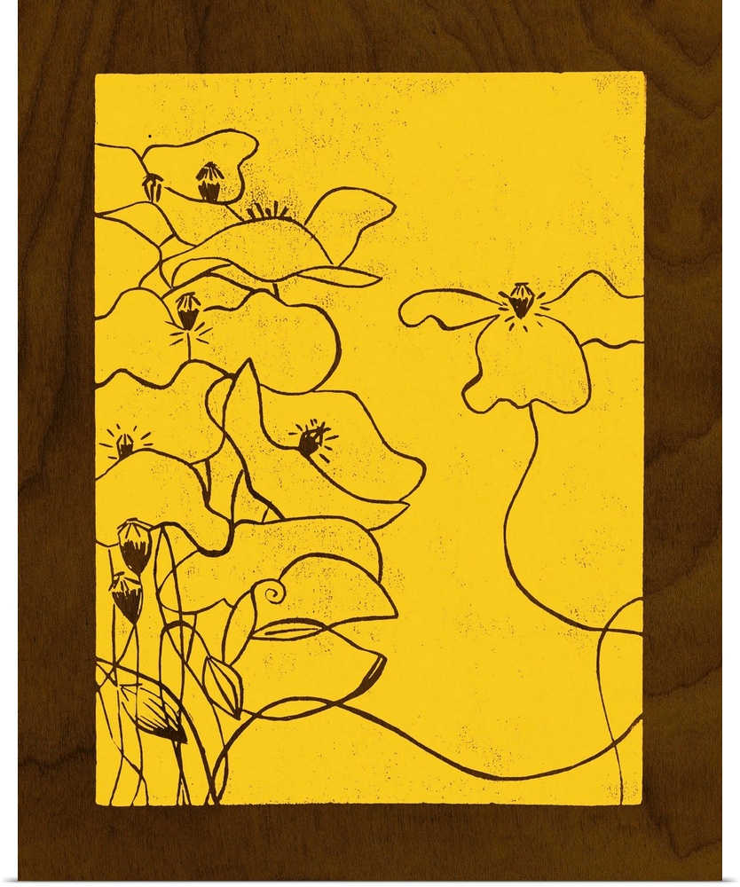 Wenge Wood Floral III-Lemon
