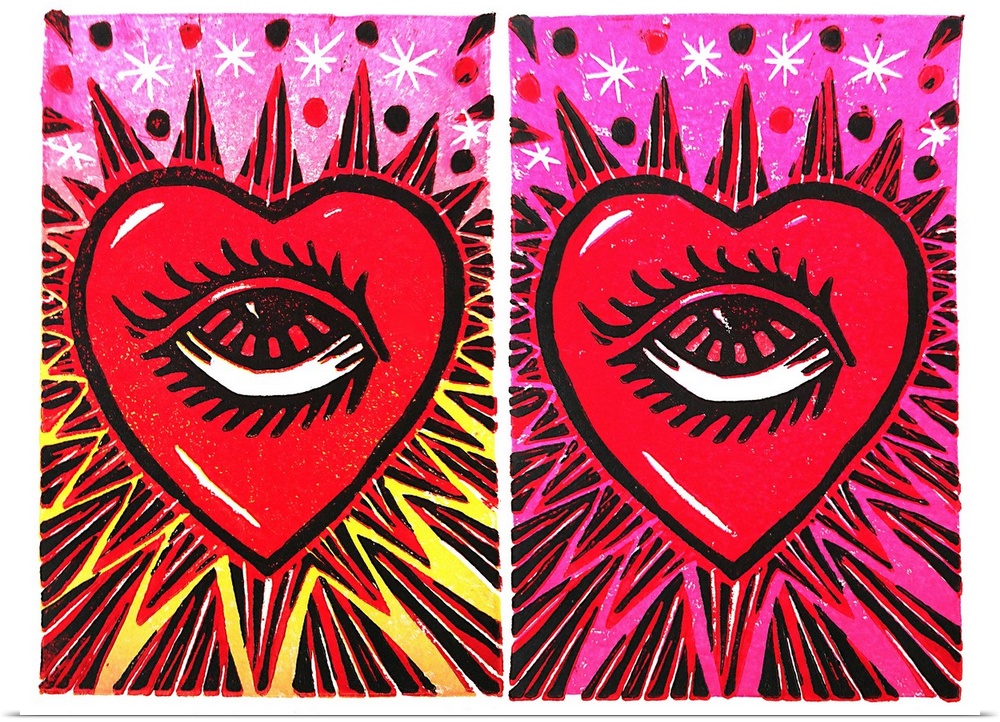 Linoblock Heart Eye Duo