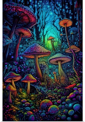 Psychedelic Mushroom Forest