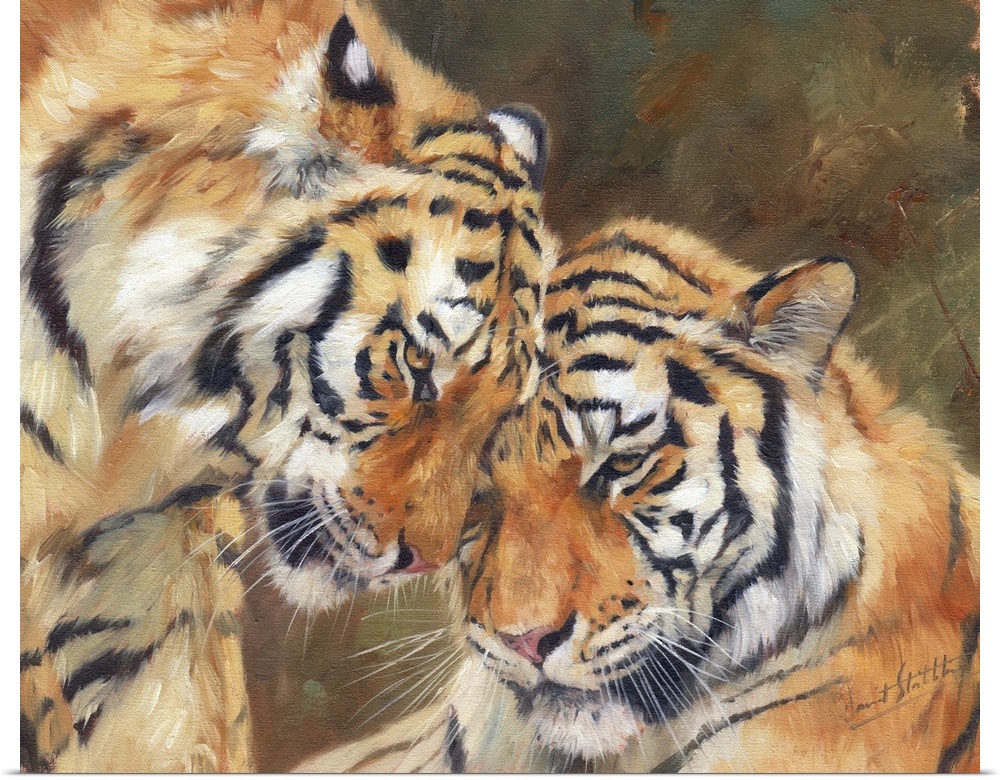 Tigers, originally oil on canvas.