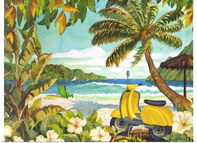 Yellow Scooter in Paradise