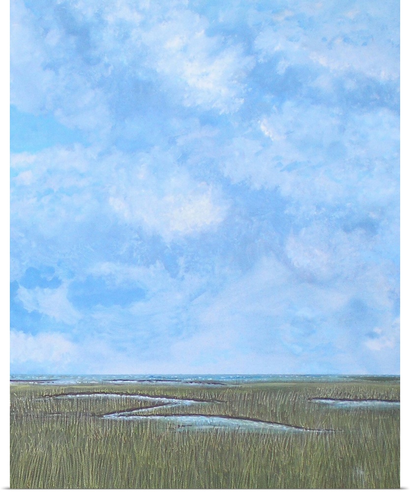 From the original painting. Coastal II. Inspired by the coastal waterways in South Carolina.