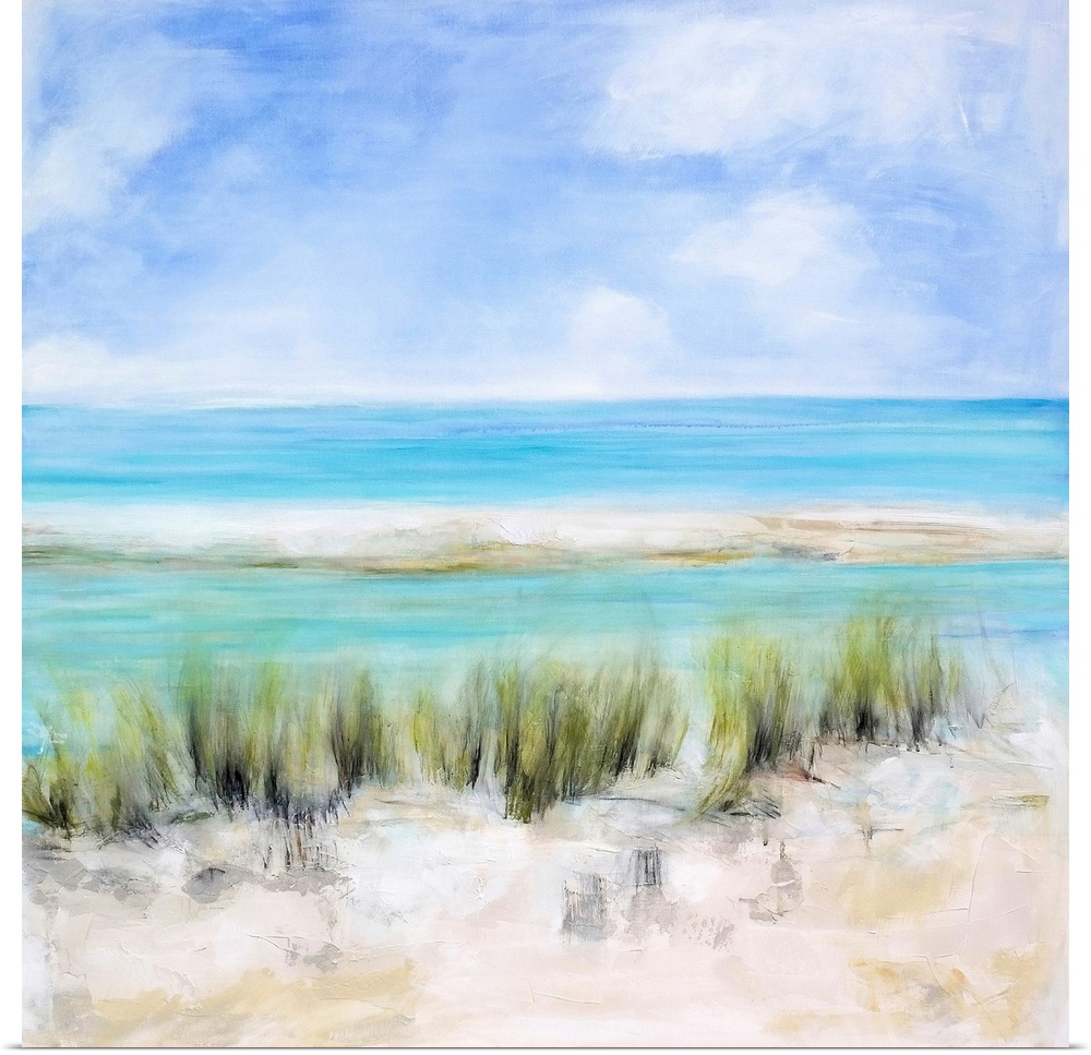 Painting of the beach on Captiva Island, an island in Lee County, Florida, located just offshore in the Gulf of Mexico.