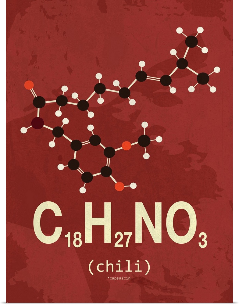 Graphic illustration of the chemical formula for chili.