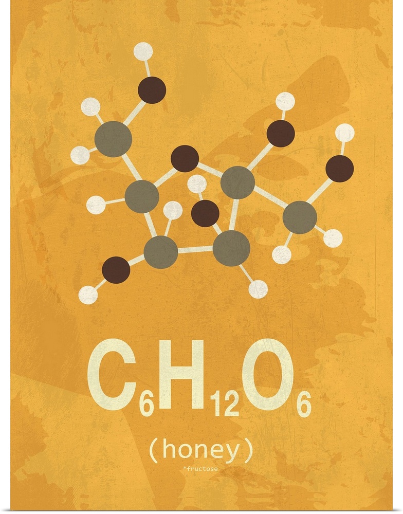 Graphic illustration of the chemical formula for honey.