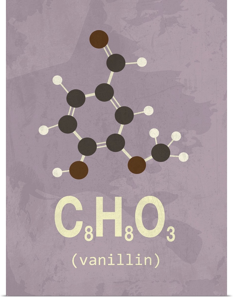 Graphic illustration of the chemical formula for Vanilin.