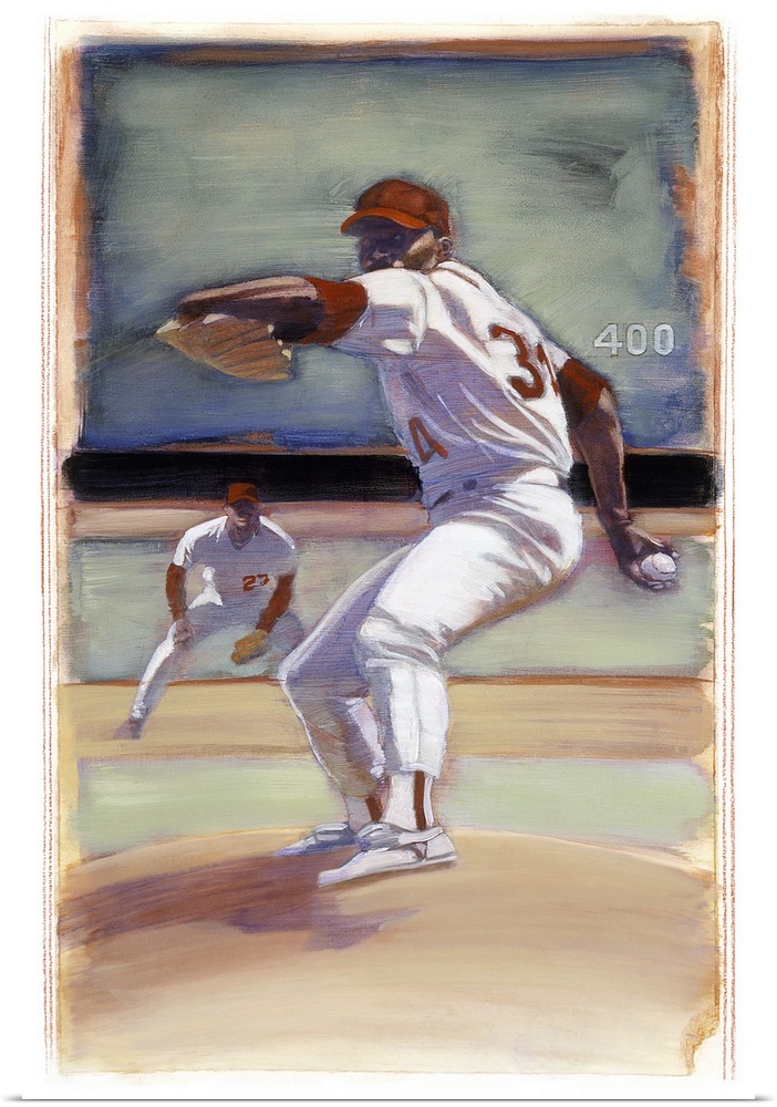 Fine art sports painting of a pitcher on the mound by Bruce Dean.
