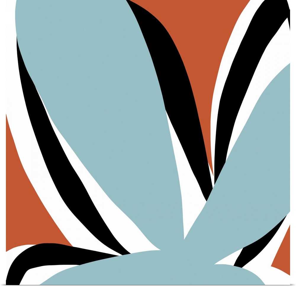 A graphically fun aqua and tangerine flower designed for residential and commercial spaces. The set comes in seven differe...