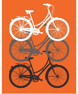 Three Bikes on Orange