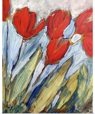 Six Orange Tulips