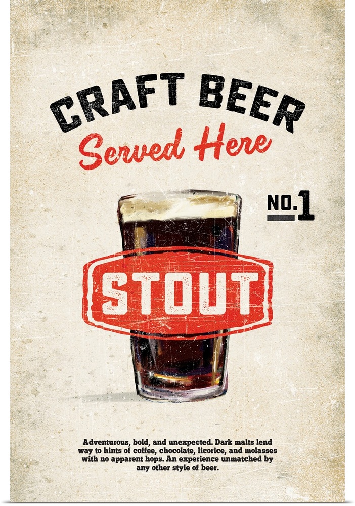 Craft Beer Stout Vintage Sign