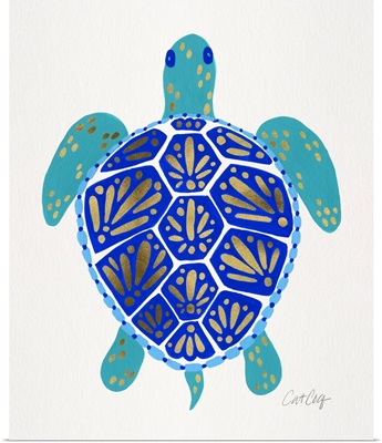 Gold Blue Sea Turtle