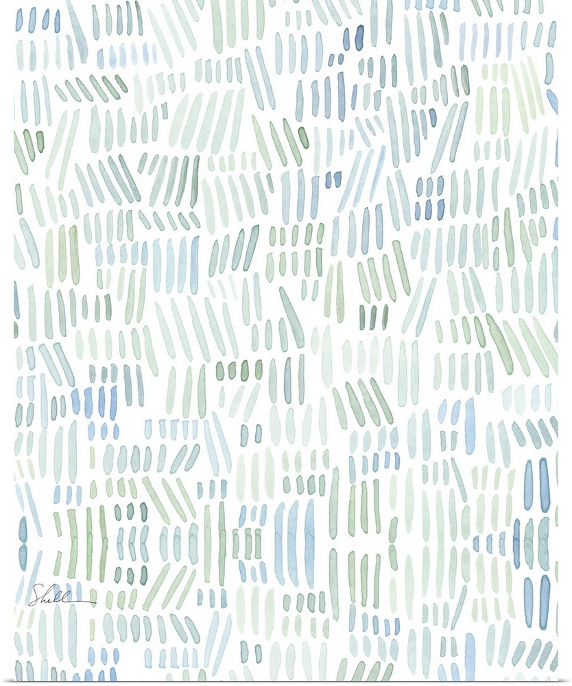 Hand Painted watercolor brushstokes in a modern abstract pattern