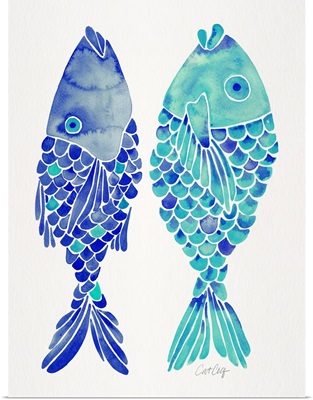 Indonesian Fish - Navy & Turquoise