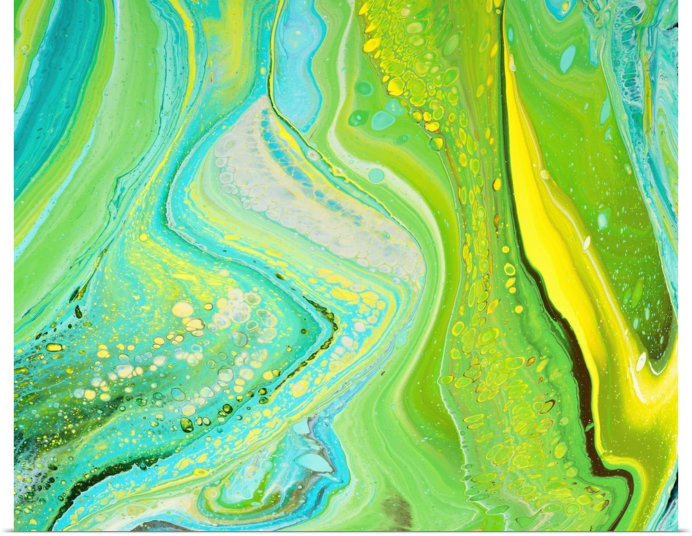 Lime And Blue Abstract 41