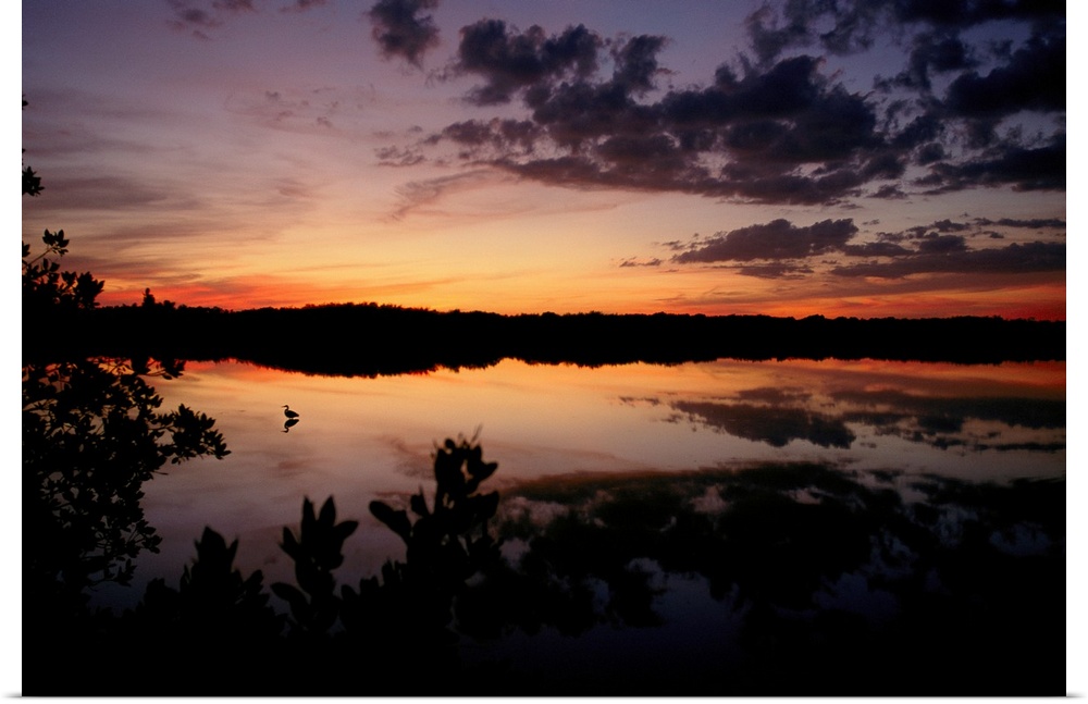 Twilight over the waters of the J. N. Ding Darling National Wildlife Refuge.