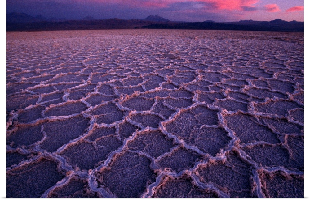 Sunset falls on the Salar de Atacama salt flat, Atacama Desert, Chile