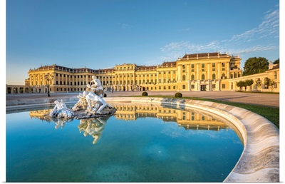 A Fountain With The Sculptures Danube, Inn, And Enns, The Schonbrunn Palace, Austria