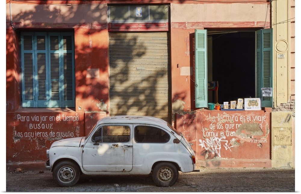 A vintage car in a street of La Boca, Buenos Aires, Argentina.
