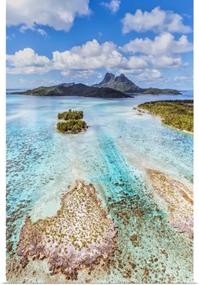 Aerial view of Bora Bora island, French Polynesia