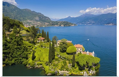 Aerial View Of The Villa Del Balbianello, Lenno, Tremezzina, Como Lake, Lombardy, Italy