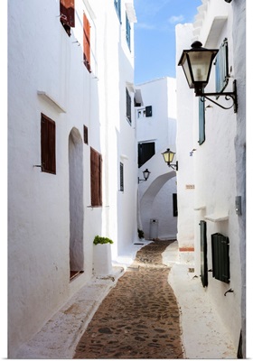 Alley In The Old Town Of Binibequer Vell, Menorca, Balearic Islands, Spain